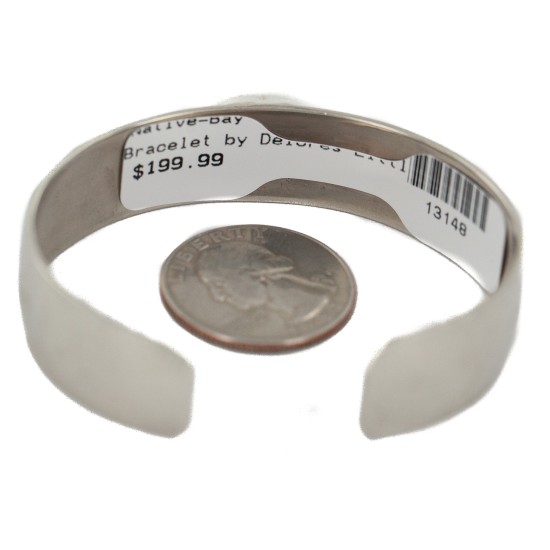 Certified Authentic Navajo Handmade Navajo Natural Red Jasper Native American Nickel Bracelet 13148
