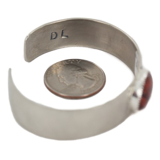 Certified Authentic Navajo Handmade Navajo Natural Red Jasper Native American Nickel Bracelet 13148