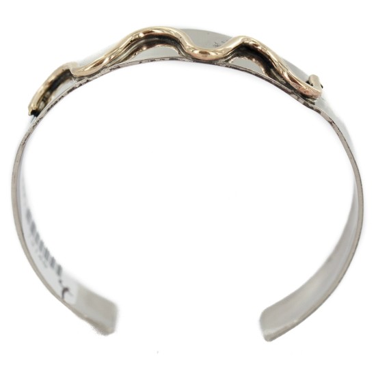 Certified Authentic Handmade Navajo Native American Brass Nickel Bracelet 13140-4