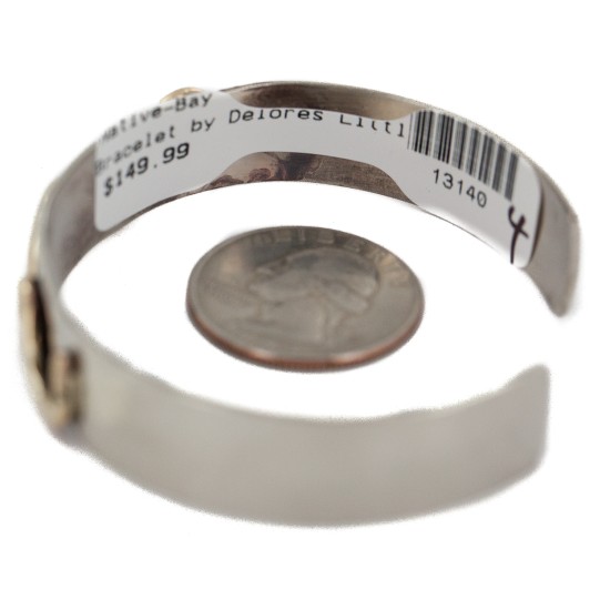 Certified Authentic Handmade Navajo Native American Brass Nickel Bracelet 13140-4
