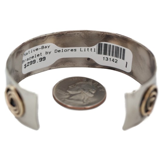Certified Authentic Maze Handmade Navajo Native American Brass Nickel Bracelet 13142-1