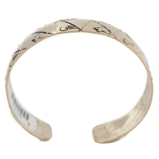 Certified Authentic Bear Handmade Navajo Native American Brass Bracelet 13140-1