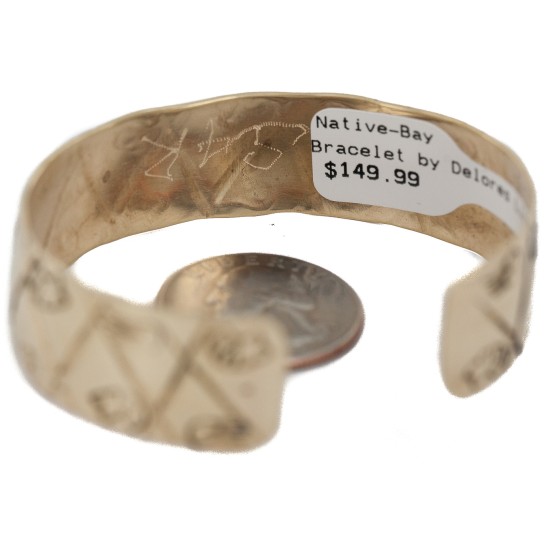Certified Authentic Bear Handmade Navajo Native American Brass Bracelet 13140-1
