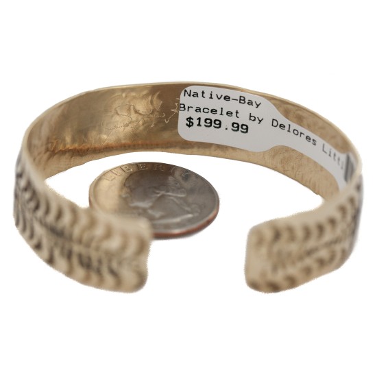 Certified Authentic Handmade Navajo Native American Brass Bracelet 13143-2 Certified Authentic Handmade Navajo Native American Brass Bracelet 13143-2