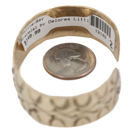 Handmade Certified Authentic Navajo Native American Brass Bracelet 13140-2 Handmade Certified Authentic Navajo Native American Brass Bracelet 13140-2