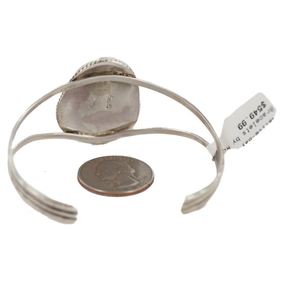 Handmade Certified Authentic .925 Sterling Silver Navajo Natural Turquoise Native American Bracelet 13147