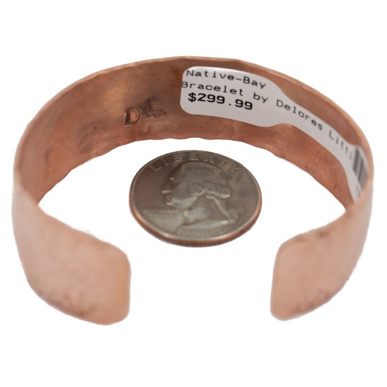 Certified Authentic Navajo Hammered Handmade Navajo Natural Charoite Native American Pure Copper Bracelet 13142-3
