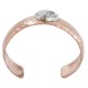 Certified Authentic Navajo Handmade Hammered Navajo White Howlite Native American Pure Copper Bracelet 13142-2