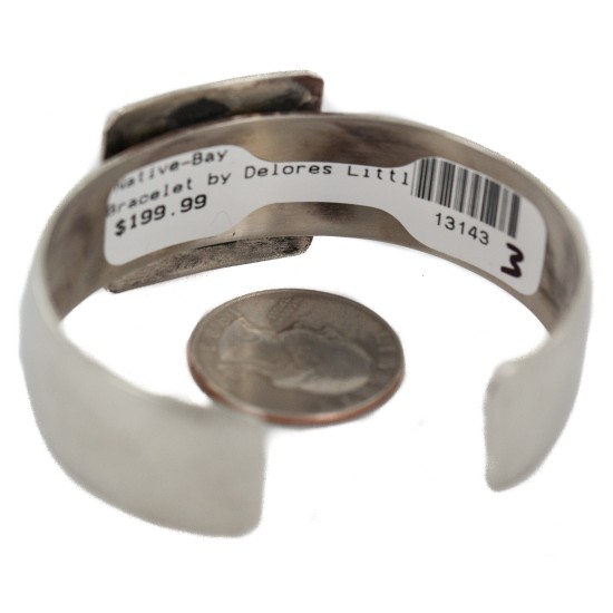 Certified Authentic Handmade Navajo Navajo Natural Turquoise Native American Nickel Bracelet 13143-3