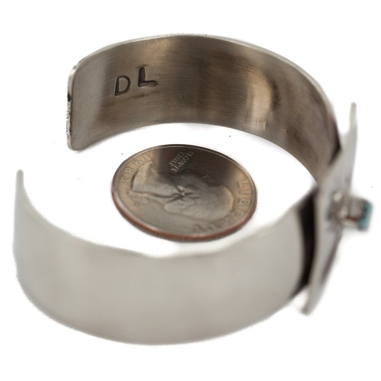 Certified Authentic Handmade Navajo Navajo Natural Turquoise Native American Nickel Bracelet 13143-3