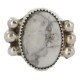 Handmade Certified Authentic Navajo .925 Sterling Silver White Howlite Native American Ring 18243