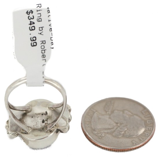 Handmade Certified Authentic Navajo .925 Sterling Silver White Howlite Native American Ring 18243