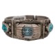 .925 Sterling Silver Handmade Certified Authentic Signed Navajo Natural Turquoise Coral Native American Watchband 1132