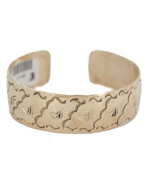 Certified Authentic Bear Paw Handmade Navajo Native American Brass Bracelet 13140-3