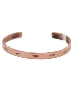 Certified Authentic Feather Handmade Navajo Native American Pure Copper Bracelet 24492-1