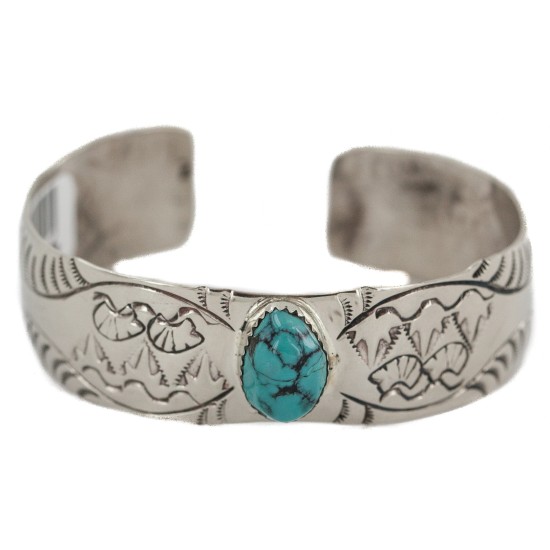 Certified Authentic Handmade Bear Navajo Navajo Natural Turquoise Native American Nickel Bracelet 13141-6
