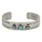 Handmade Navajo Natural Turquoise Native American Nickel Bracelet 13141-9