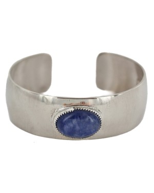 Certified Authentic Handmade Navajo Navajo Natural Lapis Native American Nickel Bracelet 13141-3