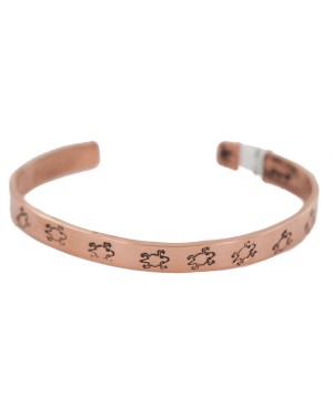 Certified Authentic Horny Toad Handmade Navajo Native American Pure Copper Bracelet 24492-2