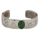 Certified Authentic Navajo Bear Handmade Navajo Natural Jade Native American Nickel Bracelet 13141-7
