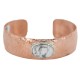 Certified Authentic Navajo Hammered Handmade Navajo White Howlite Native American Pure Copper Bracelet 13142-5