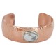 Certified Authentic Navajo Handmade Hammered Navajo White Howlite Native American Pure Copper Bracelet 13142-2