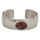 Certified Authentic Navajo Handmade Navajo Natural Red Jasper Native American Nickel Bracelet  13141-4
