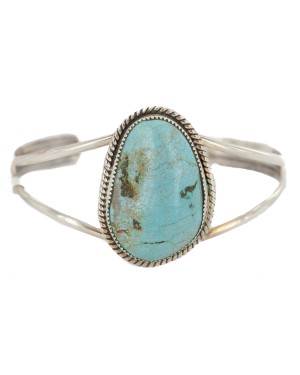 Handmade Certified Authentic .925 Sterling Silver Navajo Natural Turquoise Native American Bracelet 13147