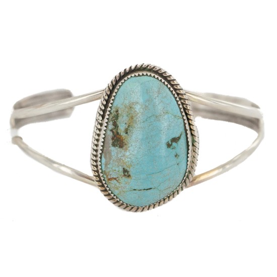 Handmade Certified Authentic .925 Sterling Silver Navajo Natural Turquoise Native American Bracelet 13147