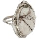 Handmade Certified Authentic Navajo Silver White Buffalo Native American Ring 18242