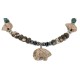 Carved Fetish Bear .925 Sterling Silver Hooks Certified Authentic Navajo Natural Turquoise and Jasper Native American Set 18234-1-18238