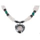 Heart .925 Sterling Silver Hooks Certified Authentic Navajo Natural Turquoise Pink Quartz and Hematite Native American Set 18234-3-18237-2