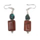 Navajo Arrowhead .925 Sterling Silver Hooks Certified Authentic Natural Turquoise Graduated Heishi Goldstone Native American Set 16006-300-18237-4
