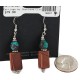Navajo Arrowhead .925 Sterling Silver Hooks Certified Authentic Natural Turquoise Graduated Heishi Goldstone Native American Set 16006-300-18237-4