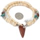 Navajo Arrowhead .925 Sterling Silver Hooks Certified Authentic Natural Turquoise Graduated Heishi Goldstone Native American Set 16006-300-18237-4