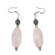 .925 Sterling Silver Hooks Certified Authentic Navajo Natural Turquoise Pink Quartz and Hematite Native American Set 18234-2-18239-2