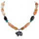 Carved Animal Bear .925 Sterling Silver Navajo Natural Turquoise Black Onyx Snowflake Obsidian Carnelian Native American Necklace 18234-4 Carved Animal Bear .925 Sterling Silver Navajo Natural Turquoise Black Onyx Snowflake Obsidian Carnelian Native American Necklace 18234-4