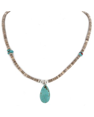Certified Authentic .925 Sterling Silver Navajo Natural Graduated Heishi Coral Native American Necklace 18231-2 Certified Authentic .925 Sterling Silver Navajo Natural Graduated Heishi Coral Native American Necklace 18231-2
