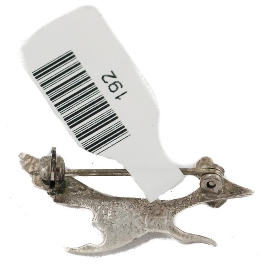 Certified Authentic Handmade Road Runner Navajo .925 Sterling Silver Natural Turquoise Native American Pin  192-10