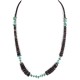 Navajo .925 Sterling Silver Certified Authentic Natural Turquoise Graduated Heishi Native American Necklace  750202-3