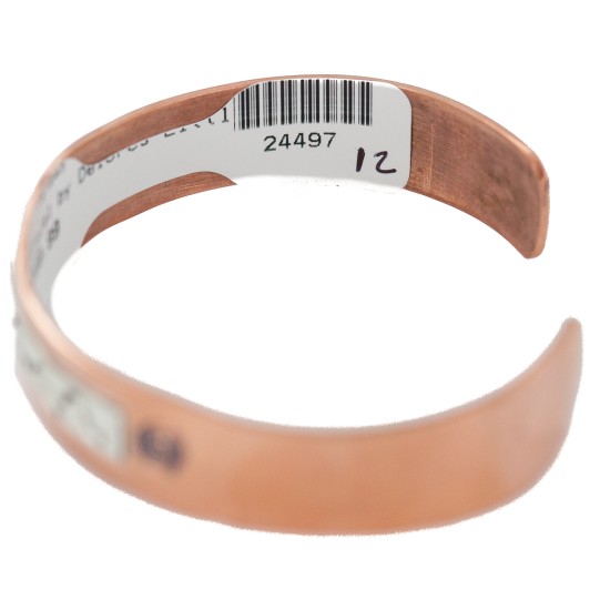 Certified Authentic .925 Sterling Silver Handmade Navajo Native American Pure Copper Bracelet 24497-12
