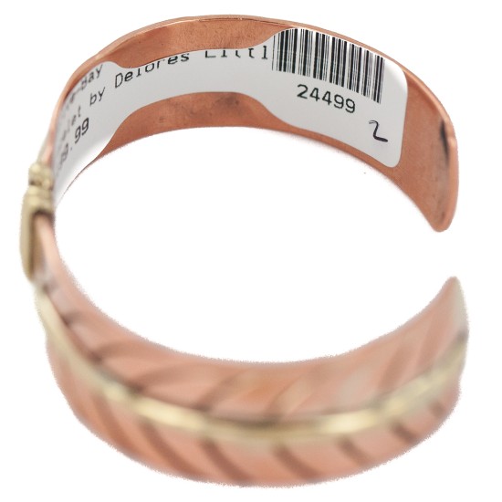 Certified Authentic Navajo Handmade Brass Native American Pure Copper Bracelet 24499-2