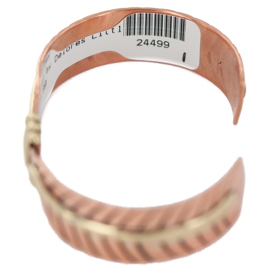 Certified Authentic Navajo Handmade Native American Pure Copper Brass Bracelet 24499-1 Certified Authentic Navajo Handmade Native American Pure Copper Brass Bracelet 24499-1