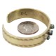 Certified Authentic Navajo Handmade Natural Turquoise Native American Brass Bracelet 24495-2