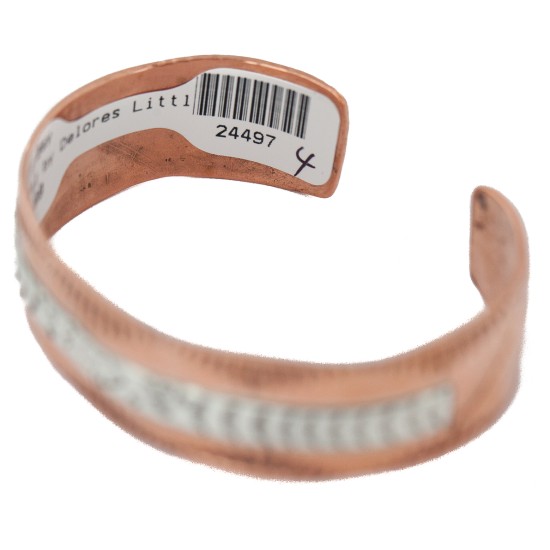 Bear Certified Authentic .925 Sterling Silver Mountain Handmade Navajo Native American Pure Copper Bracelet 24497-14