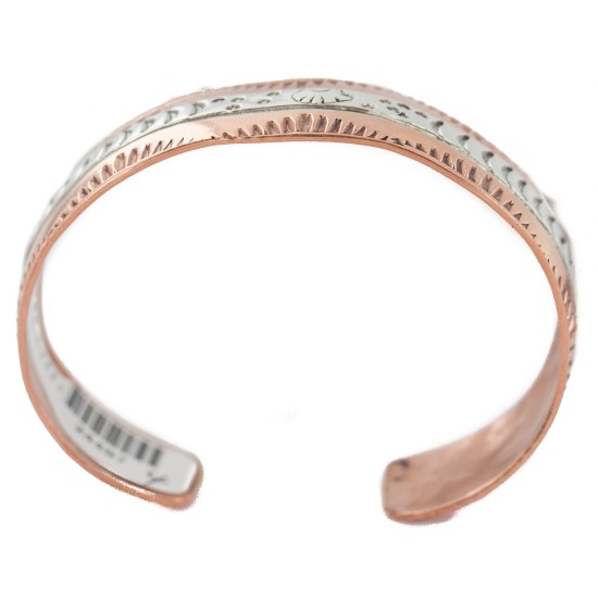 Bear Certified Authentic .925 Sterling Silver Mountain Handmade Navajo Native American Pure Copper Bracelet 24497-14