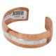 Hammered Bear Feather Certified Authentic .925 Sterling Silver Mountain Handmade Navajo Native American Pure Copper Bracelet 24497-6