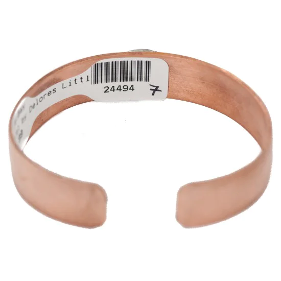 Handmade Navajo Natural Turquoise Native American Pure Copper Bracelet 24494-7 Handmade Navajo Natural Turquoise Native American Pure Copper Bracelet 24494-7
