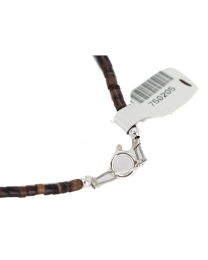 Navajo .925 Sterling Silver Certified Authentic Natural Turquoise Graduated Heishi Native American Necklace 750205-1