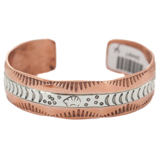 Bear Certified Authentic .925 Sterling Silver Mountain Handmade Navajo Native American Pure Copper Bracelet 24497-14